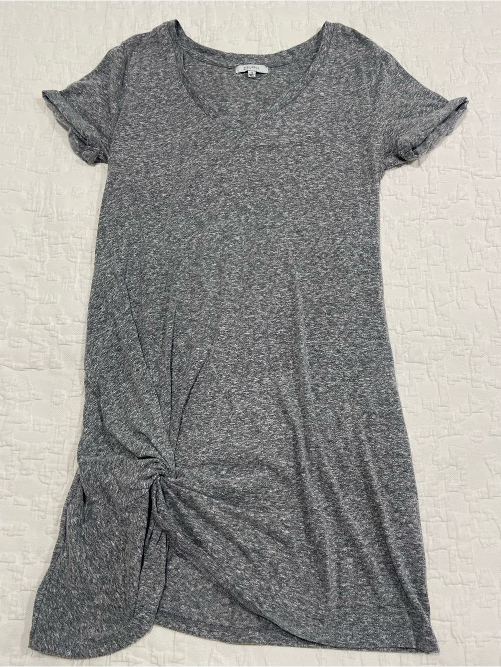 Z Supply Heather Gray Knot Tee Shirt Dress